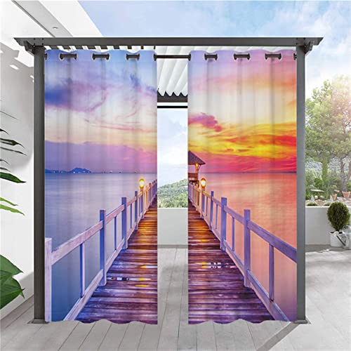 Heavyoff Outdoor Vorhänge Wasserdicht, Wetterfest Sichtschutz Terrasse Sonnenschutz für Balkon Veranda Pergola Gartenlaube 1 Stück, Stil 2, 264x213cm von Heavyoff