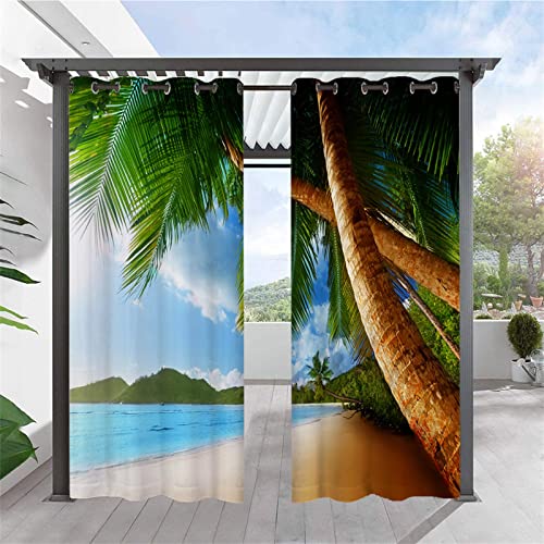 Heavyoff Outdoor Vorhänge Wasserdicht, Wetterfest Sichtschutz Terrasse Sonnenschutz für Balkon Veranda Pergola Gartenlaube 2 Stück, Stil 18, 213x213cm von Heavyoff