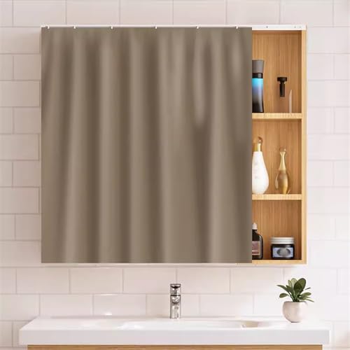 Heavyoff Scheibengardine Blickdicht Vorhang Privatsphäre Fenstervorhang Gardine Schals Scheibengardinen Fensterschal für Küche Wohnzimmer Landhaus Kaffee, 50x80cm(B x H) von Heavyoff