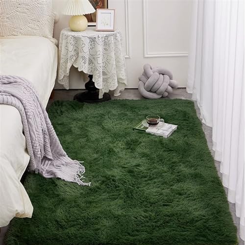 Heavyoff Shaggy Teppich Hochflor Langflor Teppiche Rutschfester Bodenteppichmatte Kindermatte für Wohnzimmer Dunkelgrün, 200x250cm von Heavyoff