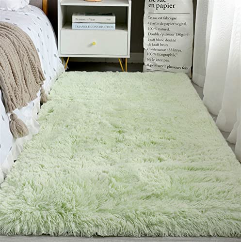 Heavyoff Shaggy Teppich Hochflor Langflor Teppiche Rutschfester Bodenteppichmatte Kindermatte für Wohnzimmer Hellgrün, 140x200cm von Heavyoff