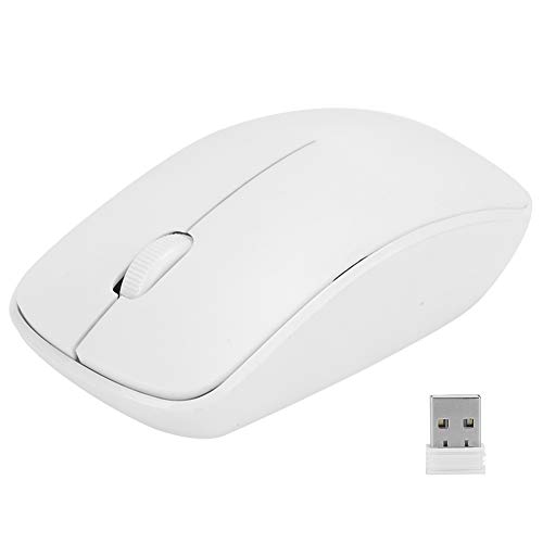 Heayzoki Drahtlose Maus, Computerzubehör 2.4G 10-Meter-Empfang 1200DPI 3, stille USB-Maus für Laptop Akku-wiederaufladbare Computermaus, für Windows 7/8/10/XP/Vista(Weiß) von Heayzoki