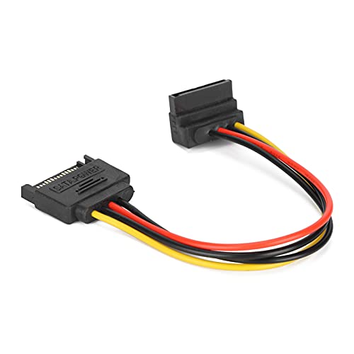 Heayzoki SATA-Stromkabel,90-Grad-SATA-Kabel,Stecker auf Buchse, Stromverlängerungsadapter für Optische HDD-SDD-Laufwerke,10er-Pack SATA-Kabel 15-polig. von Heayzoki