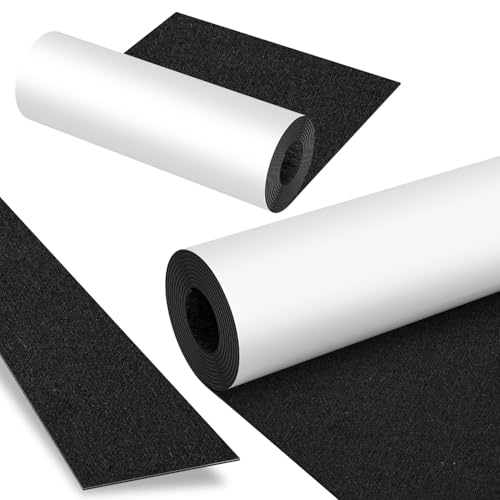 Hebitod 2X Filz Selbstklebend,Stuhl Filzgleiter,Filzgleiter für Stühle,100x150cm Filzstreifen Selbstklebend,Schwarz Klebefilz, Floor Protector, Hochwertiger Klebendes Filzrolle von Hebitod