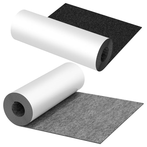 Hebitod 2X Selbstklebender Filz,Stuhl Filzgleiter,Filzunterlage für Stühle,50x150cm Filz für Furniture Möbel, Floor Protector,Grau Stark Klebendes Filzgleiter Filzrolle für DIY-Projekte, Polyester von Hebitod