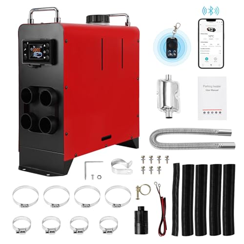 Hebitod 8 kW Diesel Heater,Auxiliary Air Diesel Heater with Bluetooth,Luft Dieselheizung mit LCD Switch and Remote Control for car(Red) von Hebitod
