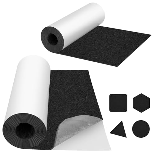 Hebitod Filz Selbstklebend,Stuhl Filzgleiter,Filzgleiter für Stühle,100x150cm Filzstreifen Selbstklebend,Schwarz Klebefilz, Floor Protector, Hochwertiger Klebendes Filzrolle von Hebitod