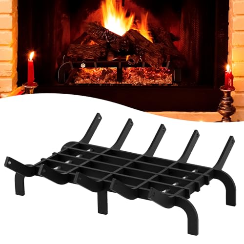 Hebitod Kaminrost Kaminholzrost Kaminholz Holzregal Feuerrost für Kamin Brennholz Holzrost Feuergitter Kamineinsatz Feuerrost für Innen und Außenbereich, 41 * 32.5 * 12cm von Hebitod