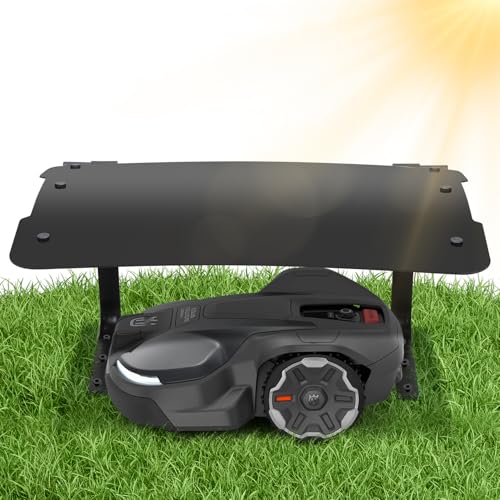 Hebitod Mähroboter Garage, Garage für Mähroboter, Mähroboter Dach, Carport Überdachung für Rasenroboter, Klappbar Robotermäher Garage, Regenhaus für Mähroboter mit Abstützleiste,Schwarz von Hebitod