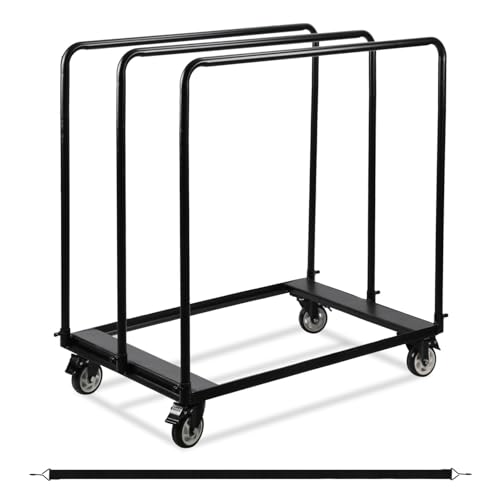 Hebitod Schwarzer Plattenwagen mit Spanngurt – Rechteckige Konstruktion, 680 kg Tragkraft, 4 Lenkrollen mit Bremse, für Gipskartonplatten, Holzplatten, Glas & mehr Hebitod Schwarzer Plattenwagen mit Spanngurt – Rechteckige Konstruktion, 680 kg Tragkraft, 4 Lenkrollen mit Bremse, für Gipskartonplatten, Holzplatten, Glas & mehr von Hebitod