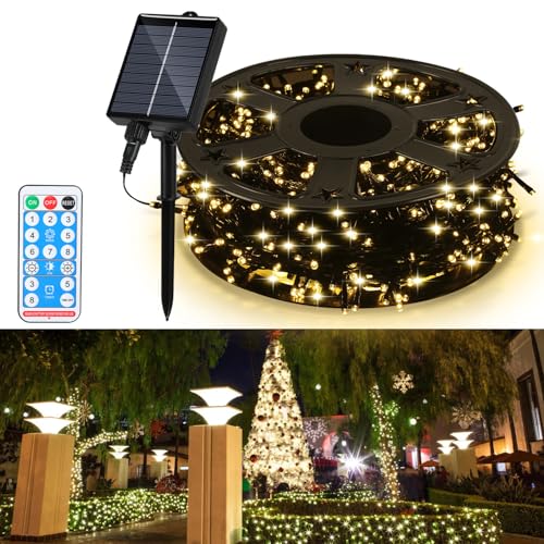 Hebitod Solar Lichterkette Außen 50M 500 LED, USB & Solar Ladefunktion, 8 Modi & Timer, IP44 Wasserdicht, Solarlichterkette Outdoor für Garten Terrasse Balkon Hochzeit Party, Warmweiß Hebitod Solar Lichterkette Außen 50M 500 LED, USB & Solar Ladefunktion, 8 Modi & Timer, IP44 Wasserdicht, Solarlichterkette Outdoor für Garten Terrasse Balkon Hochzeit Party, Warmweiß von Hebitod