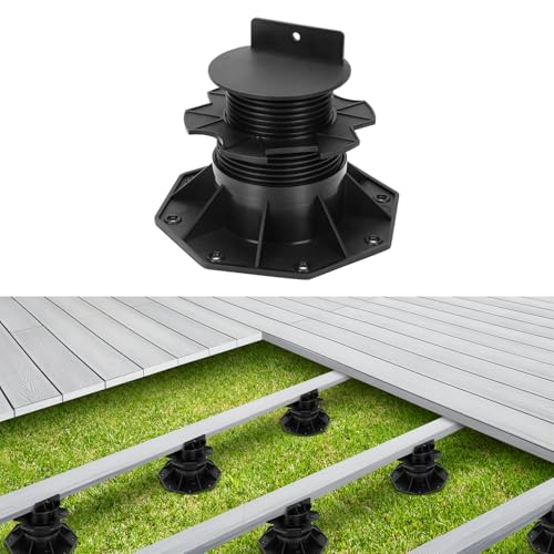 Hebitod Stelzlager höhenverstellbar 60 Stück Stellfuss 60-140mm Plattenlager - Stelzlager für Terrassenplatten-Unterkonstruktion Holz, WPC und Stein von Hebitod