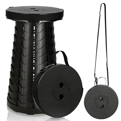 Hebitod Tragbarer Klapphocker Faltbar Campinghocker Klappbar Leicht Stabil Höhenverstellbar für Camping Angeln Wandern Reisen Grillen, Max 180 kg belastbar von Hebitod