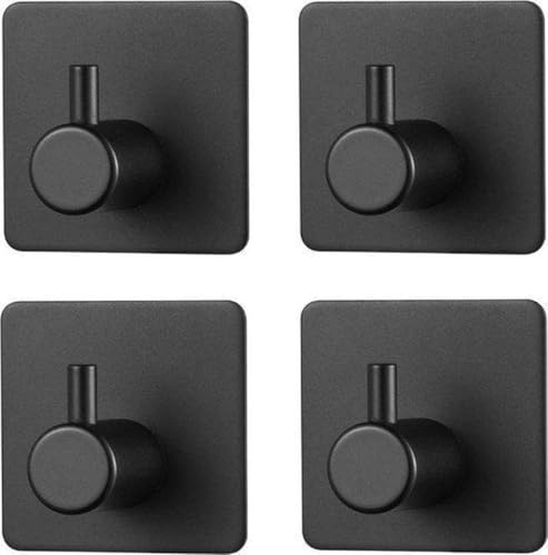*** 2 Self -Adhäsive Handtuchhaken - Set von 2 - schwarz farbenfroh - für Badezimmer oder Küche - Handtuchhaken Selbstadhäsiv - Van Heble® *** von Heble