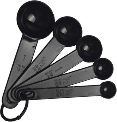 *** 5 - Teil Messlöffel Set - Küche - Schwarz - Van Heble® *** von Heble