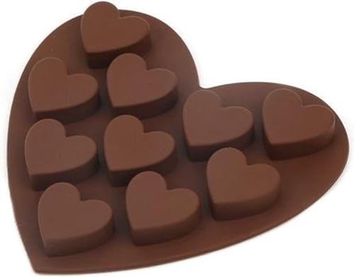 *** Herzschokoladenform - Silikon -Backzinn - 10 Herzen - Muffin und Cupcakes - Herzform - Eiswürfelhalter - Van Heble® *** von Heble