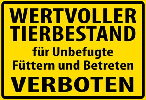 Hebold Blechschild 30x20 cm - Hochwertiges Blechschild Made in Germany -"F�ttern und Betreten verboten. " Metall Hinweis Schild von Hebold