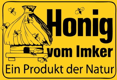 Hebold Blechschild Hinweis 30x20 cm - Hochwertiges Blechschild Made in Germany -"Honig vom Imker" Metall Deko Schild Hebold Blechschild Hinweis 30x20 cm - Hochwertiges Blechschild Made in Germany -"Honig vom Imker" Metall Deko Schild von Hebold