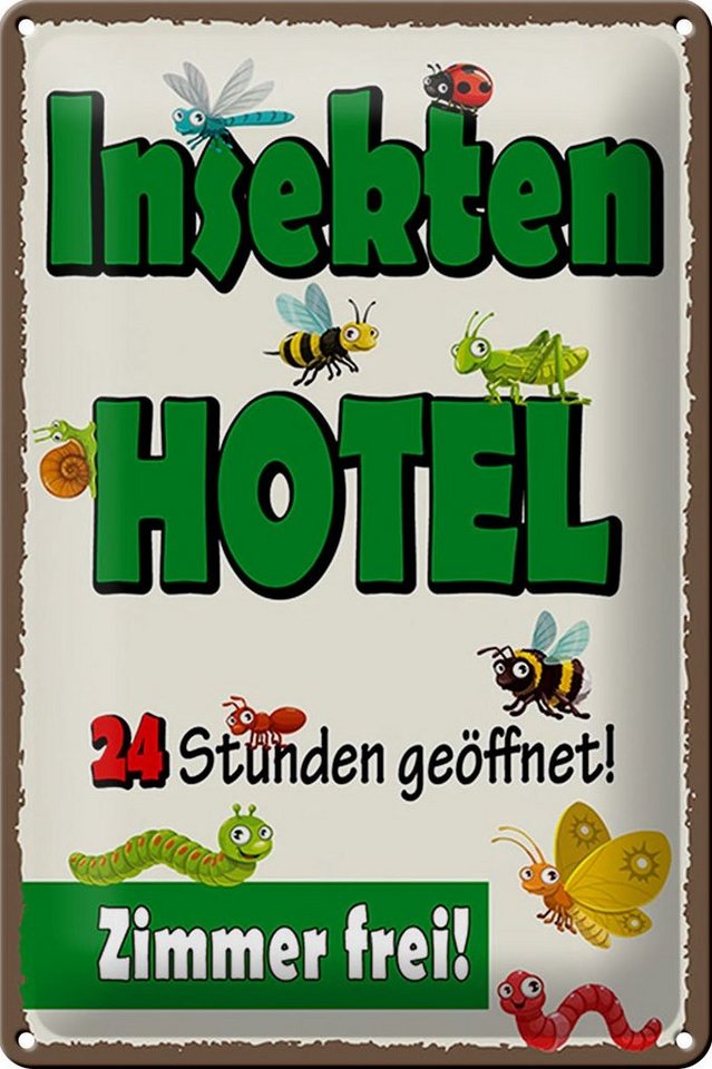 Hebold Metallschild Schild Blech 30x20 cm - Made in Germany - Insekten Hotel Metall Deko S von Hebold