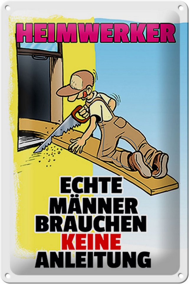 Hebold Flachmann Schild Blech 20x30 cm - Made in Germany - Heimwerker brauche keine Anl von Hebold