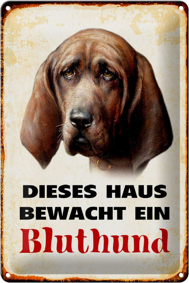 Hebold Flachmann Schild Blech 20x30cm - Made in Germany - Hund dieses Haus bewacht ein von Hebold