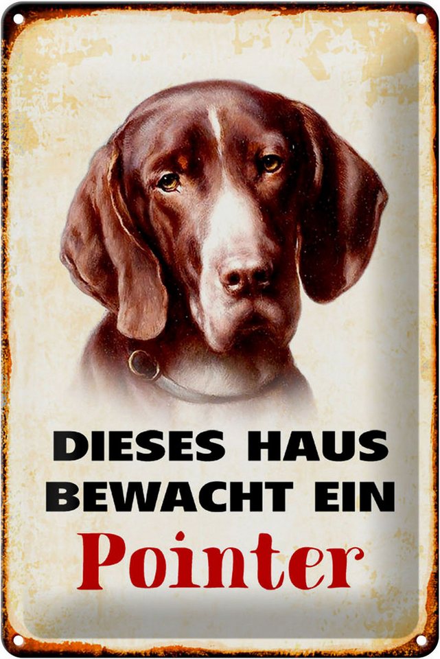 Hebold Metallschild Schild Blech 20x30cm - Made in Germany - Hund dieses Haus bewacht ein von Hebold
