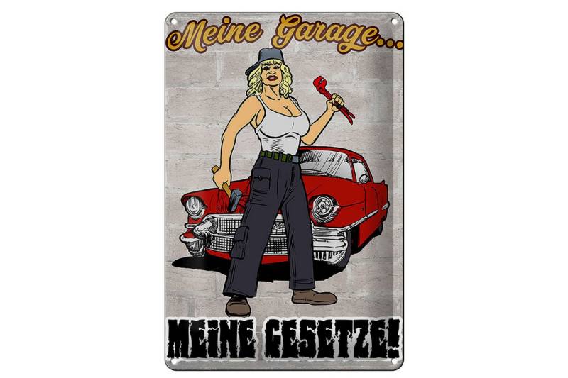 Hebold Metallschild Schild Blech 20x30cm - Made in Germany - Pinup Meine Garage meine Gese von Hebold