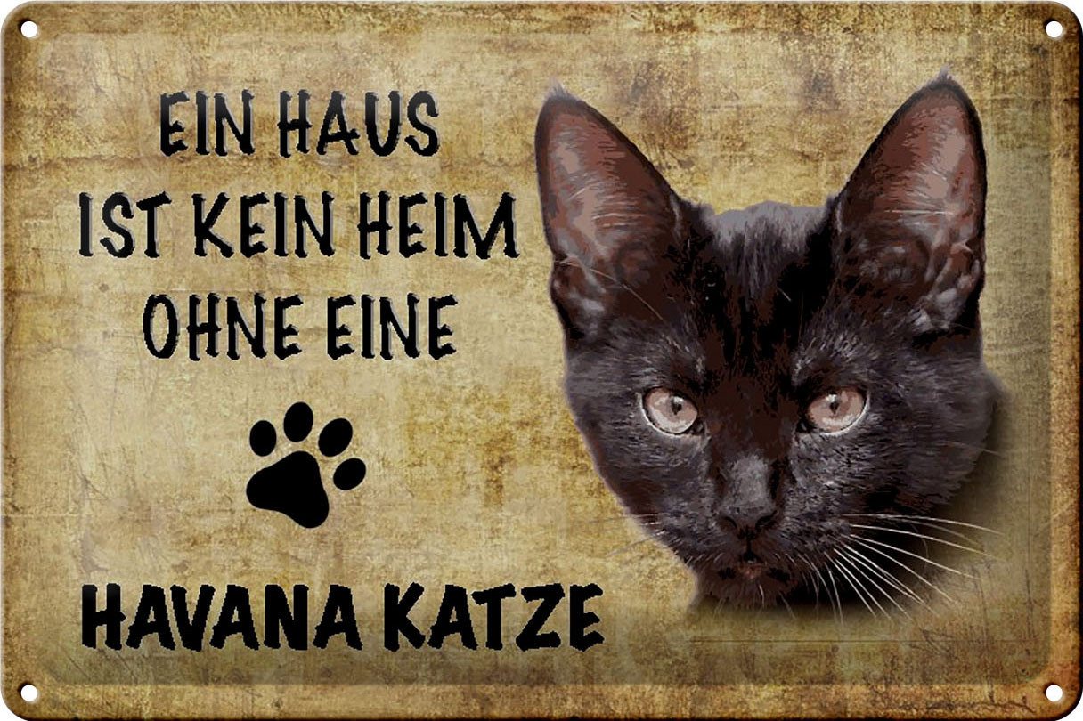 Hebold Metallschild Schild Blech 30x20cm - Made in Germany - Spruch Havana Katze ohne kein von Hebold