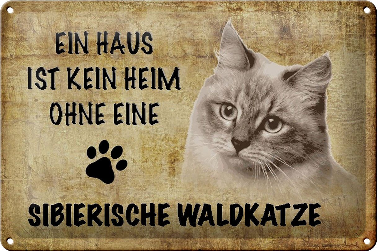 Hebold Metallschild Schild Blech 30x20cm - Made in Germany - Spruch sibierische Waldkatze von Hebold