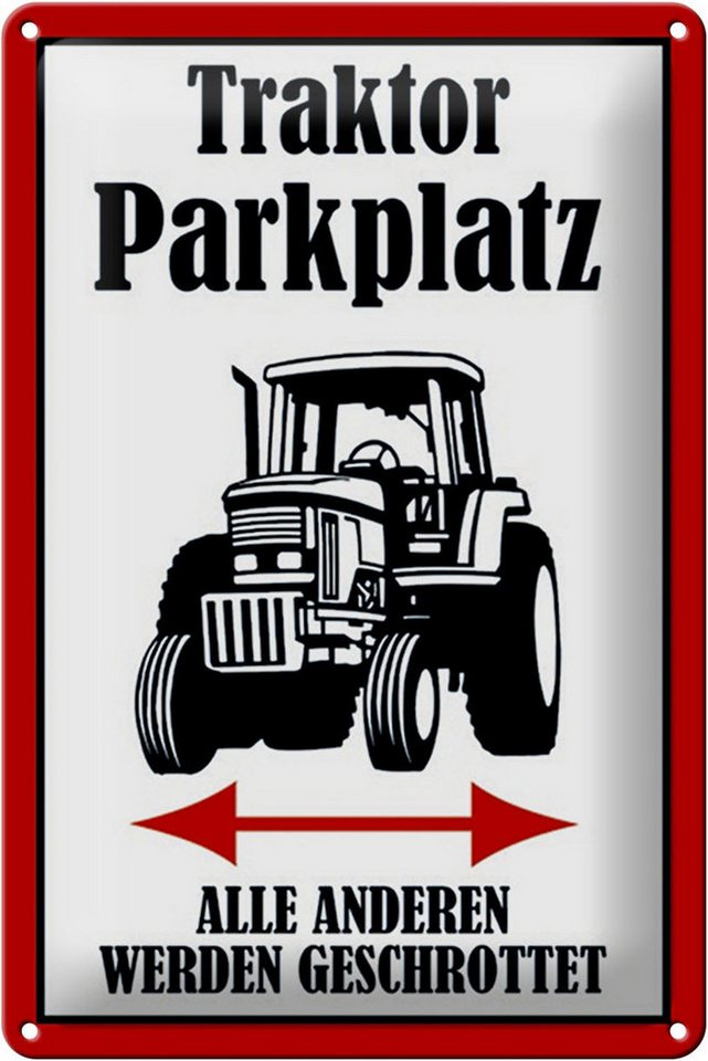 Hebold Metallschild Schild Blech 20x30cm - Made in Germany - Parken Traktor Parkplatz link von Hebold