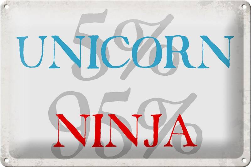 Hebold Metallschild Schild Blech 30x20cm - Made in Germany - Spruch 5% unicorn 95% ninja M Hebold Metallschild Schild Blech 30x20cm - Made in Germany - Spruch 5% unicorn 95% ninja M von Hebold