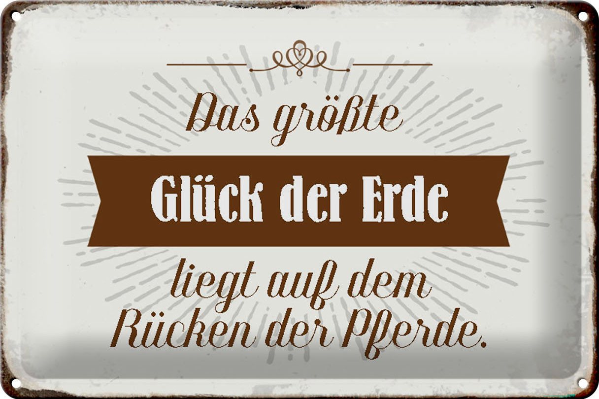 Hebold Metallschild Schild Blech 30x20cm - Made in Germany - Spruch Glück der Erde auf Rüc von Hebold