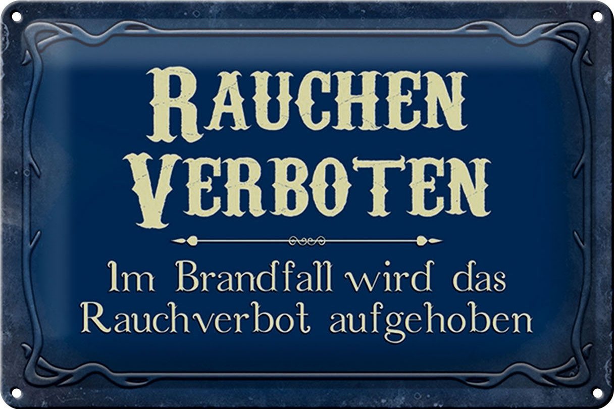 Hebold Metallschild Schild Blech 30x20cm - Made in Germany - Spruch Rauchen verboten Im Br von Hebold