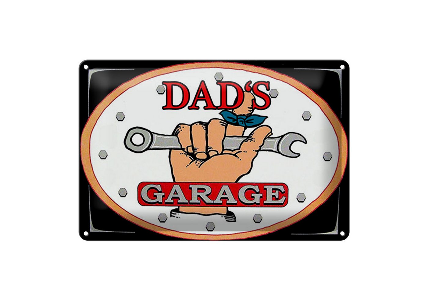 Hebold Metallschild Schild Blech 30x20cm - Made in Germany - Spruch dads Garage Papas Werk von Hebold
