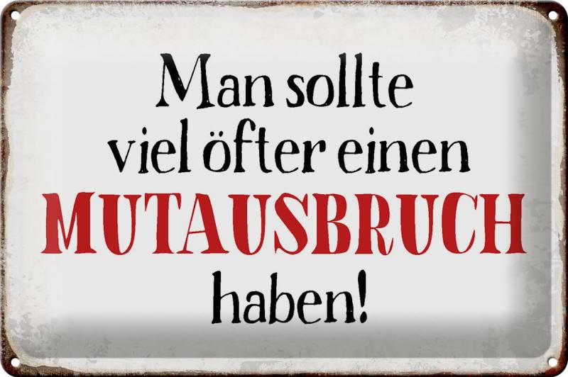 Hebold Metallschild Schild Blech 30x20cm - Made in Germany - Spruch sollte öfter Mutausbru von Hebold