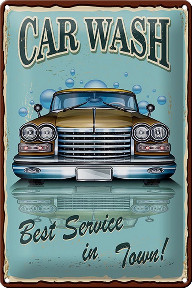 Hebold Metallschild Schild Blech -Made in Germany- Car Wash 20x30cm best service in town v von Hebold