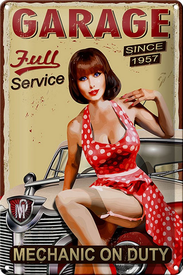 Hebold Metallschild Schild Blech -Made in Germany- Pinup 20x30cm Retro full Service mechan von Hebold