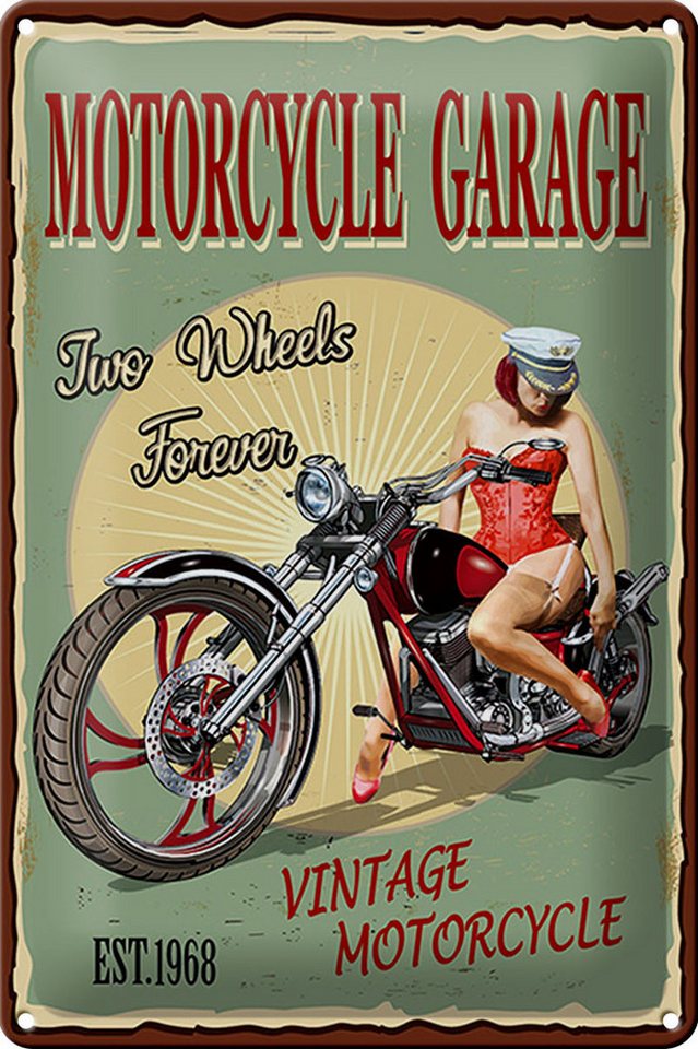 Hebold Metallschild Schild Blech Pinup -Made in Germany- 20x30cm Retro Motorcycle Garage M von Hebold