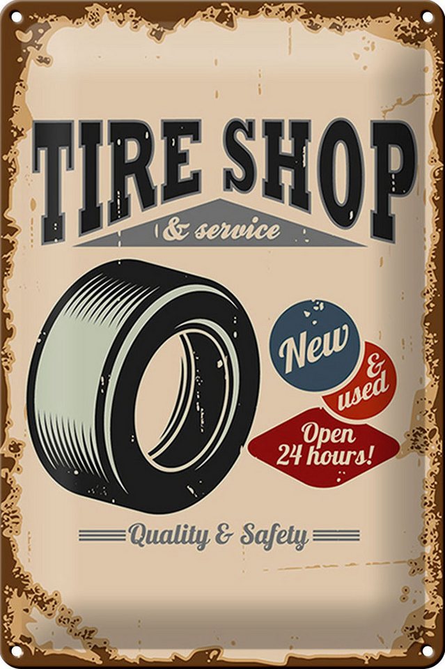 Hebold Metallschild Schild Blech Retro 20x30cm -Made in Germany- Tire Shop Reifen Service von Hebold