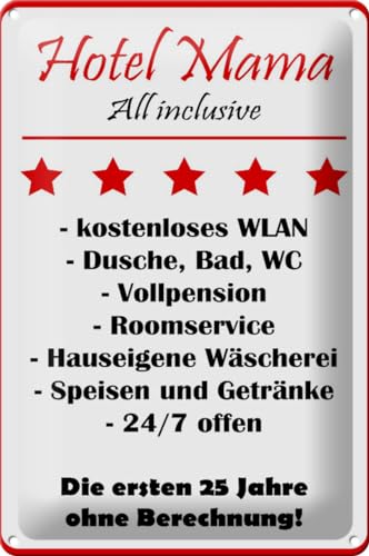 Schild Blech 20x30 cm - Made in Germany - Hotel Mama all inclusive 5 Sterne Metall Deko Schild Schild Blech 20x30 cm - Made in Germany - Hotel Mama all inclusive 5 Sterne Metall Deko Schild von Hebold