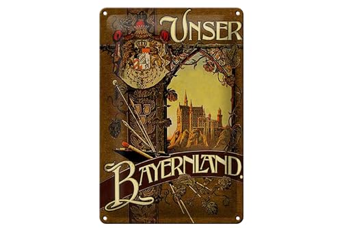 Schild Blech 20x30cm - Made in Germany - Bayern Schloss Neuschwanstein Schwangau Metall Deko Blechschild von Hebold