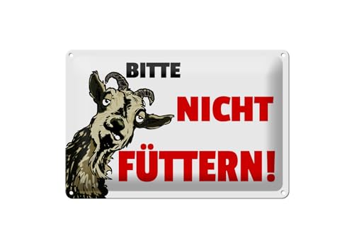 Schild Blech 20x30cm - Made in Germany - Hinweis bitte nicht f�ttern Ziege Metall Deko Schild von Hebold