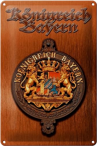 Schild Blech 20x30cm - Made in Germany - Spruch Königreich Bayern Wappen Metall Deko Blechschild Schild Blech 20x30cm - Made in Germany - Spruch Königreich Bayern Wappen Metall Deko Blechschild von Hebold