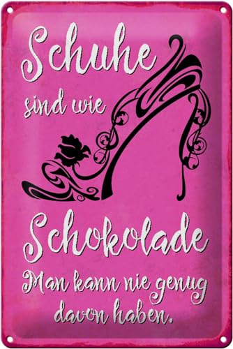 Schild Blech 20x30cm - Made in Germany - Spruch Schuhe sind wie Schokolade Metall Deko Blechschild von Hebold