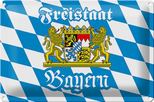 Schild Blech 30x20 cm - Made in Germany - Freistaat Bayern Wappen Metall Deko Schild Schild Blech 30x20 cm - Made in Germany - Freistaat Bayern Wappen Metall Deko Schild von Hebold