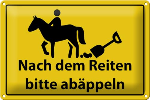 Schild Blech 30x20 cm - Made in Germany - Nach Reiten bitte abäppeln Metall Deko Schild Schild Blech 30x20 cm - Made in Germany - Nach Reiten bitte abäppeln Metall Deko Schild von Hebold