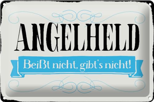 Schild Blech 30x20cm - Made in Germany - Spruch Angelheld beißt nicht angeln Metall Deko Blechschild Schild Blech 30x20cm - Made in Germany - Spruch Angelheld beißt nicht angeln Metall Deko Blechschild von Hebold