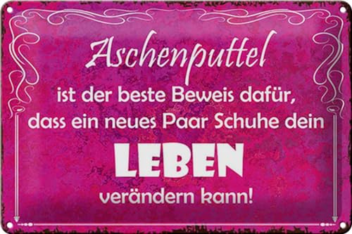 Schild Blech 30x20cm - Made in Germany - Spruch Aschenputtel Schuhe ändern Leben Metall Deko Blechschild Schild Blech 30x20cm - Made in Germany - Spruch Aschenputtel Schuhe ändern Leben Metall Deko Blechschild von Hebold