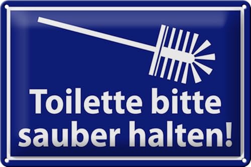 Schild Blech 30x20cm - Made in Germany - WC Toilette bitte sauber halten Metall Deko Blechschild von Hebold