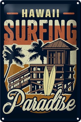 Schild Blech Hawaii -Made in Germany- 20x30cm Surfing Paradise Metall Deko Blechschild Schild Blech Hawaii -Made in Germany- 20x30cm Surfing Paradise Metall Deko Blechschild von Hebold